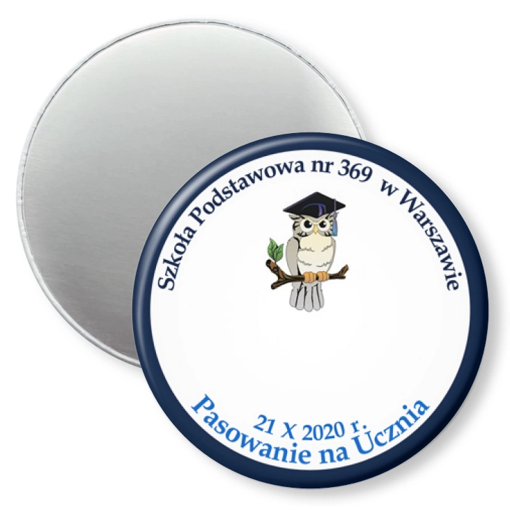 przypinka magnes SP nr 369 Pasowanie na ucznia