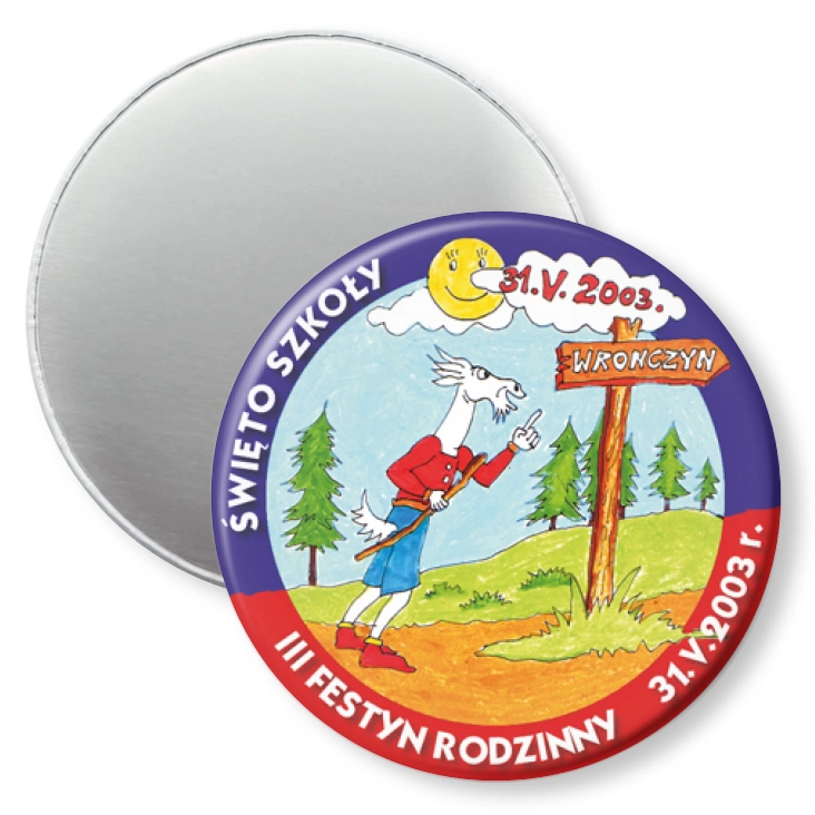 przypinka magnes Święto Szkoły we Wronczynie 2003