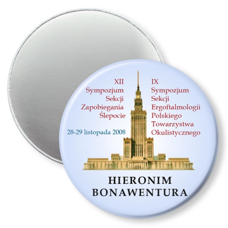 przypinka magnes Sympozujm Zapobiegania Ślepocie