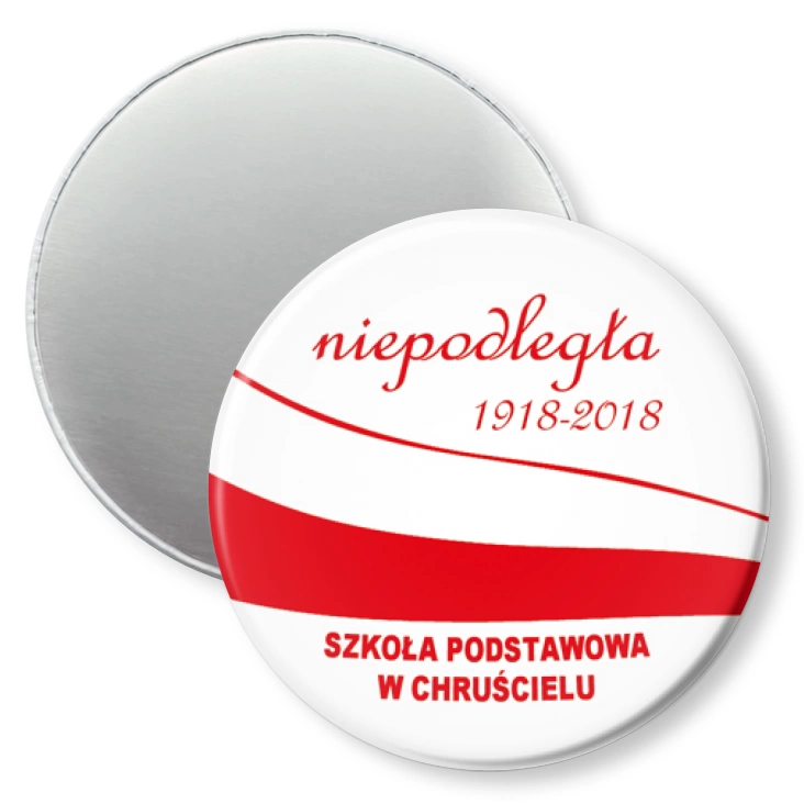 przypinka magnes Szkoła Podstawowa w Chruścielu