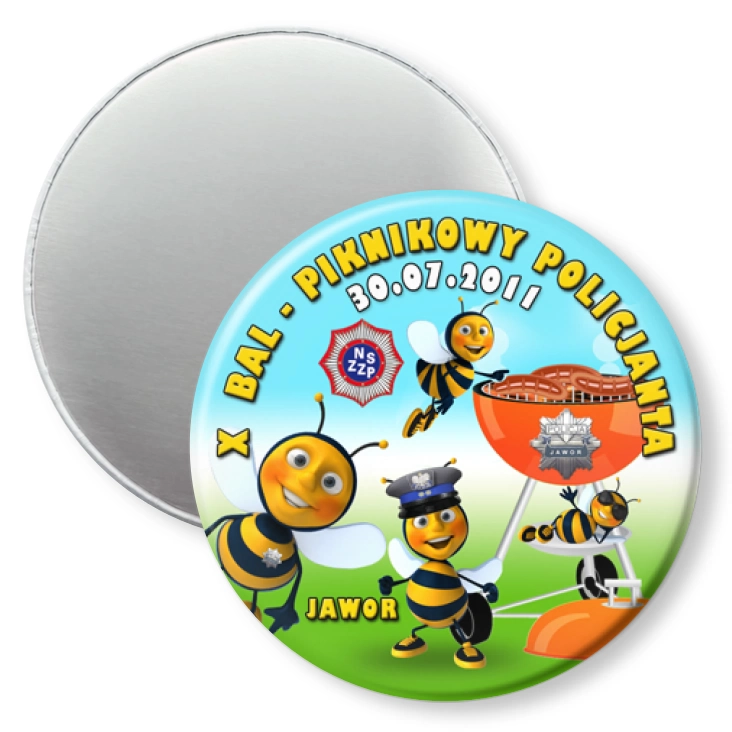 przypinka magnes X Bal Piknikowy Policjanta - Jawor 2011
