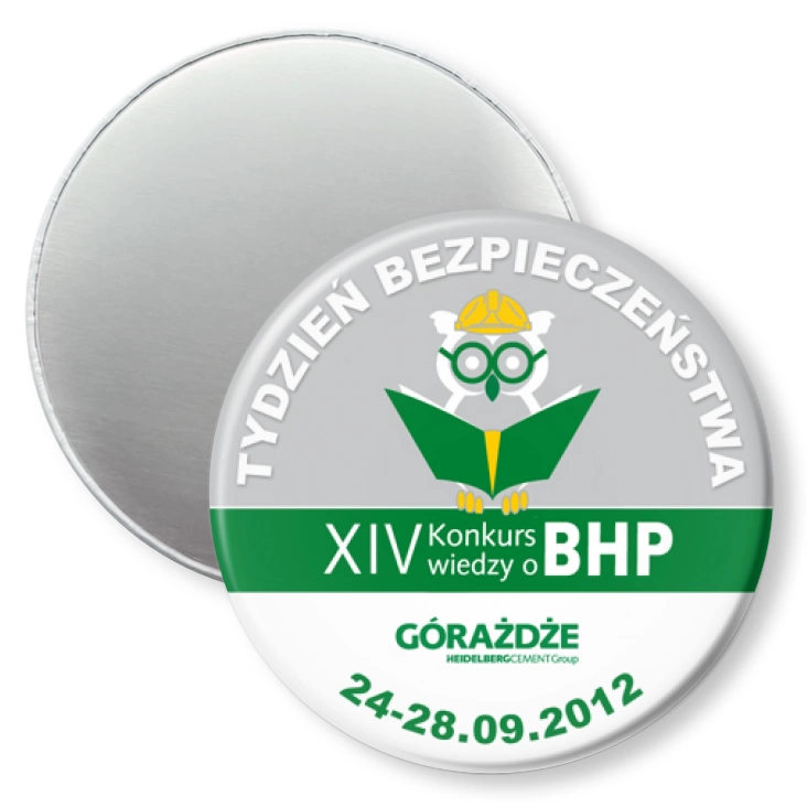 przypinka magnes XIV Konkurs Wiedzy o BHP