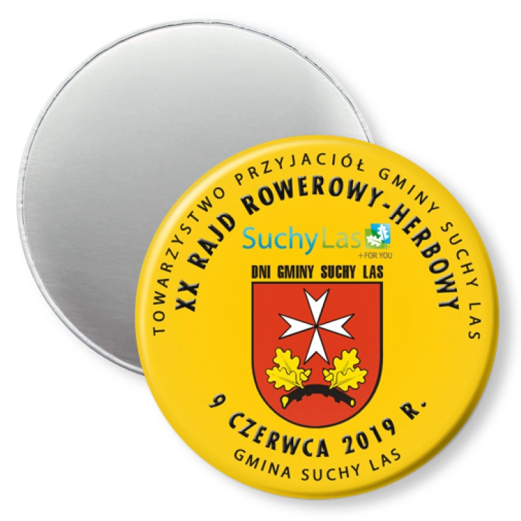 przypinka magnes XX Rajd Rowerowy - Herbowy