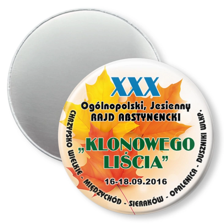 przypinka magnes XXX Ogólnopolski Rajd Abstynencki Klonowego Liścia
