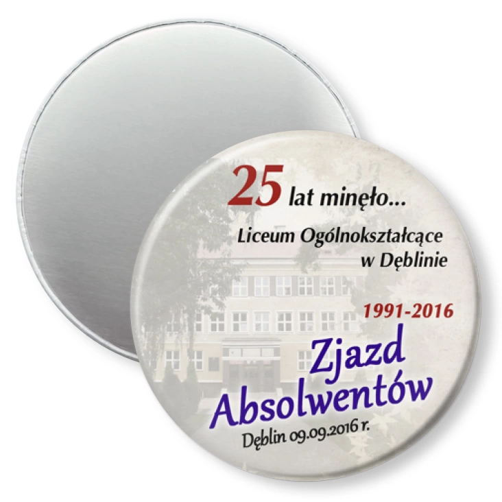 przypinka magnes Zjazd Absolwentów LO Dęblin 2016