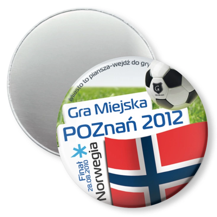 przypinka magnes Gra Miejska - Poznań 2012 - Norwegia