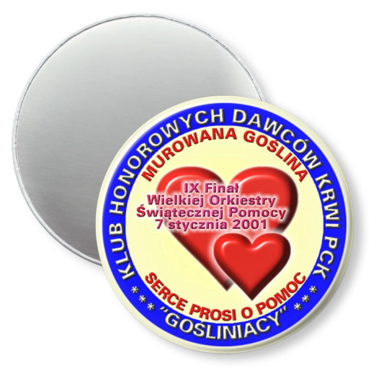 przypinka magnes Klub Honorowych Dawców Krwi - Gośliniacy
