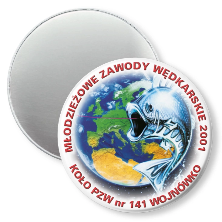 przypinka magnes Młodzieżowe Zawody Wędkarskie 2001