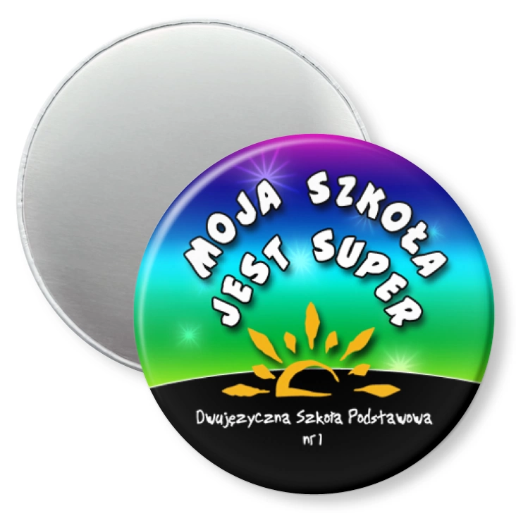 przypinka magnes Moja szkoła jest super