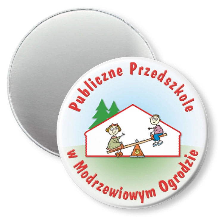 przypinka magnes Publiczne Przedszkole w Modrzewiowym Ogrodzie