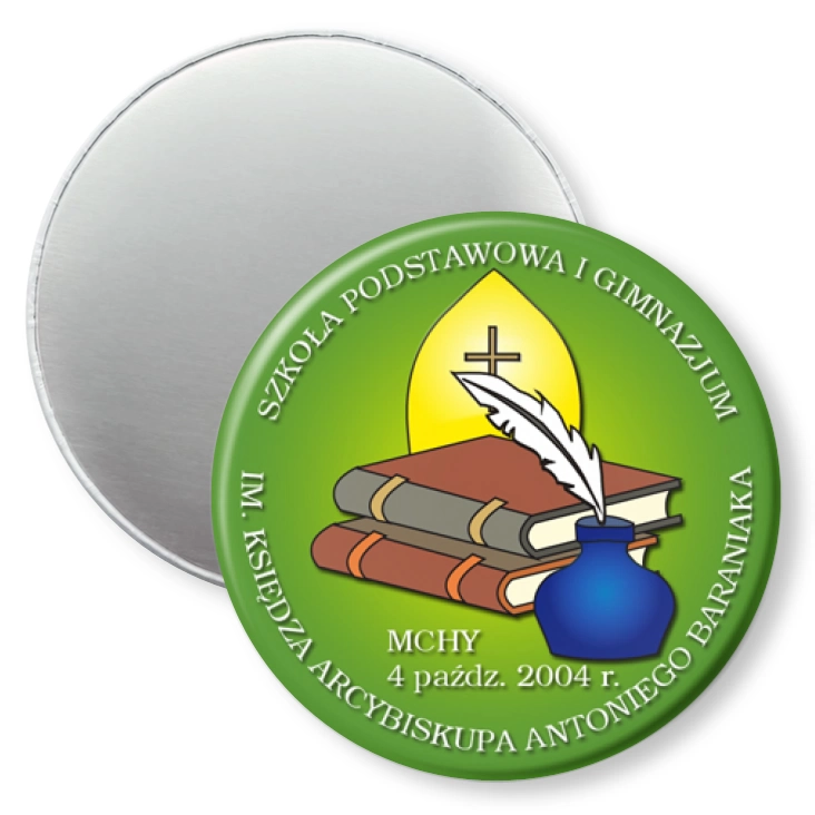 przypinka magnes SP i Gimnazjum w Mchach