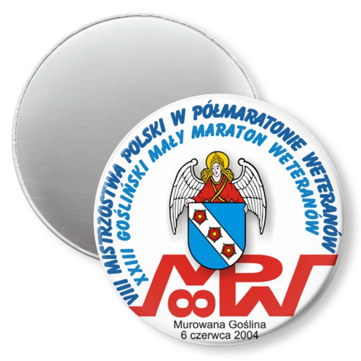 przypinka magnes VIII Mistrzostwa Polski w Półmaratonie Weteranów