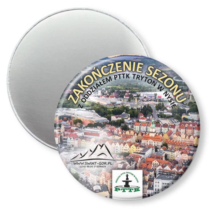 przypinka magnes Zakończenie sezonu PTTK Nysa