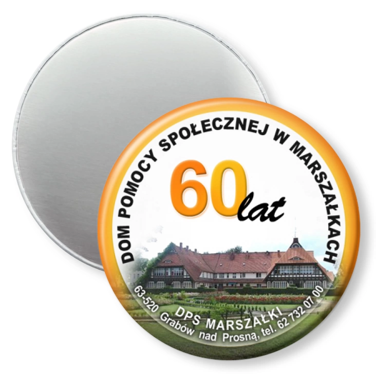 przypinka magnes 60 lat DPS w Marszałkach