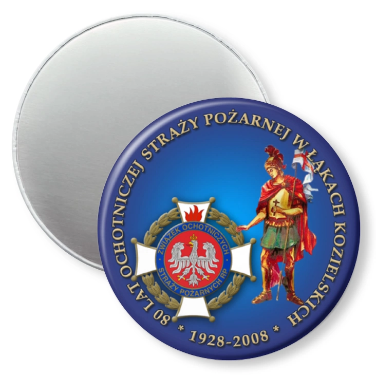 przypinka magnes 80 lat OSP w Łąkach Kozielskich