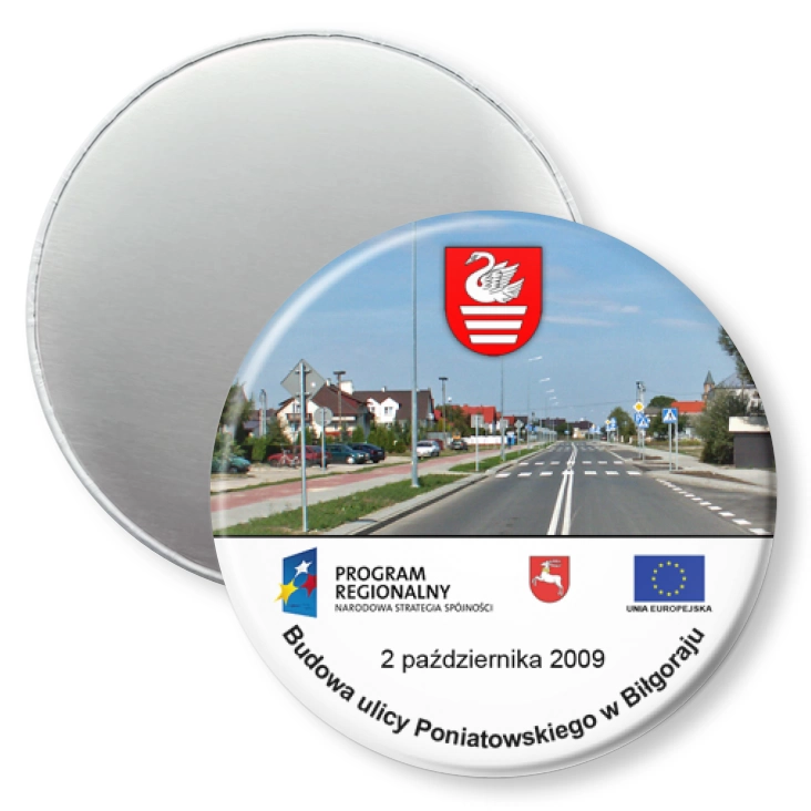 przypinka magnes Budowa ulicy Poniatowskiego w Biłgoraju