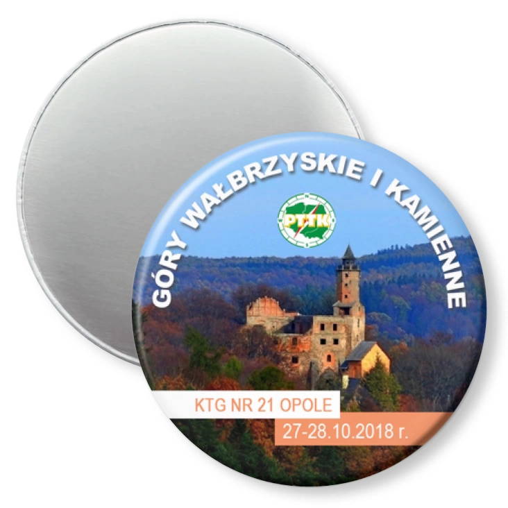 przypinka magnes Góry Wałbrzyskie i Kamienne