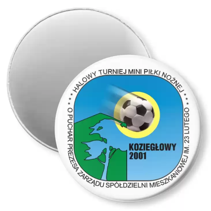 przypinka magnes Halowy turniej mini piłki nożnej - Koziegłowy 2001
