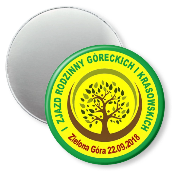 przypinka magnes I Zjazd Rodzinny Góreckich i Krasowskich