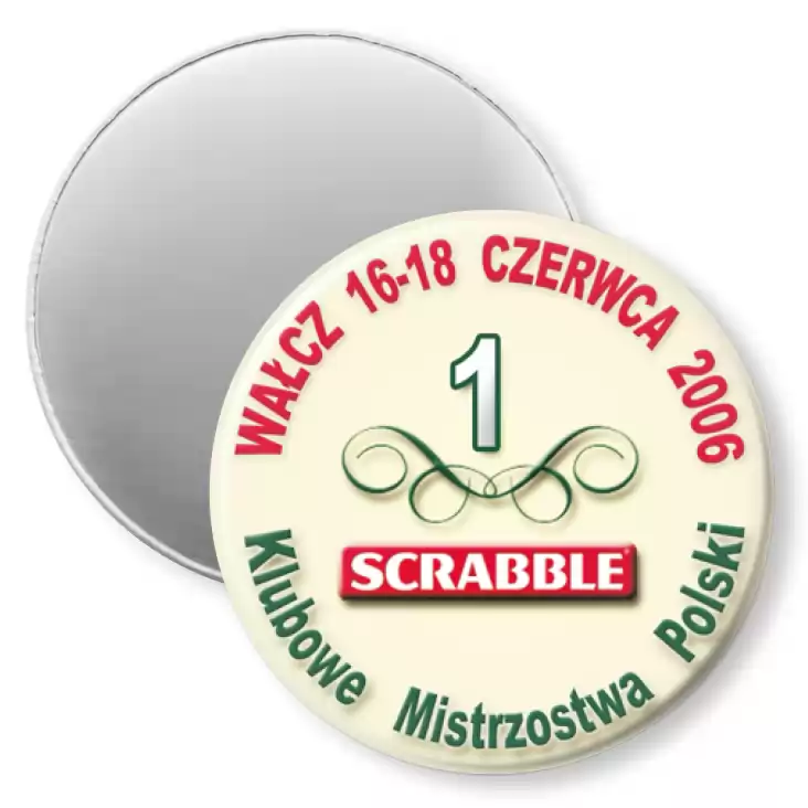 przypinka magnes Klubowe Mistrzostwa Polski -  Scrabble 2006