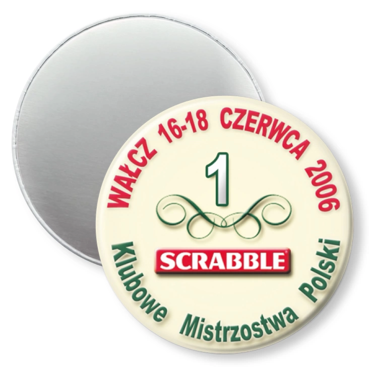 przypinka magnes Klubowe Mistrzostwa Polski - Scrabble 2006