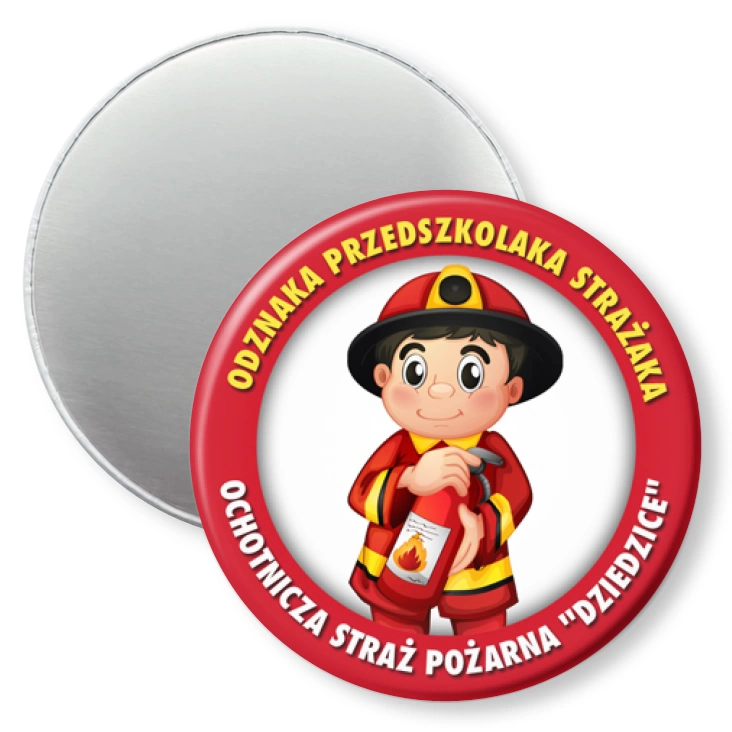 przypinka magnes Odznaka Przedszkolaka Strażaka