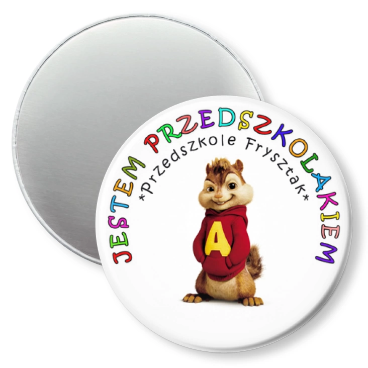 przypinka magnes Przedszkole Frysztak - wiewiórki