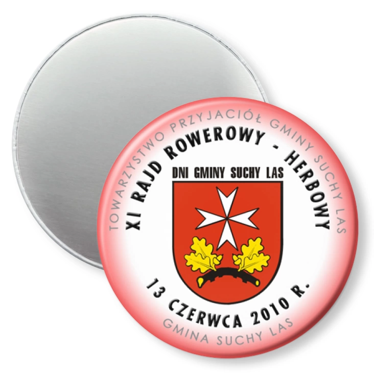 przypinka magnes XI Rajd Rowerowy Herbowy - Suchy Las 2010
