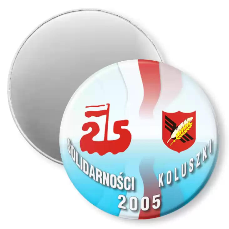 przypinka magnes 25-lecie Solidarności - Koluszki 2005