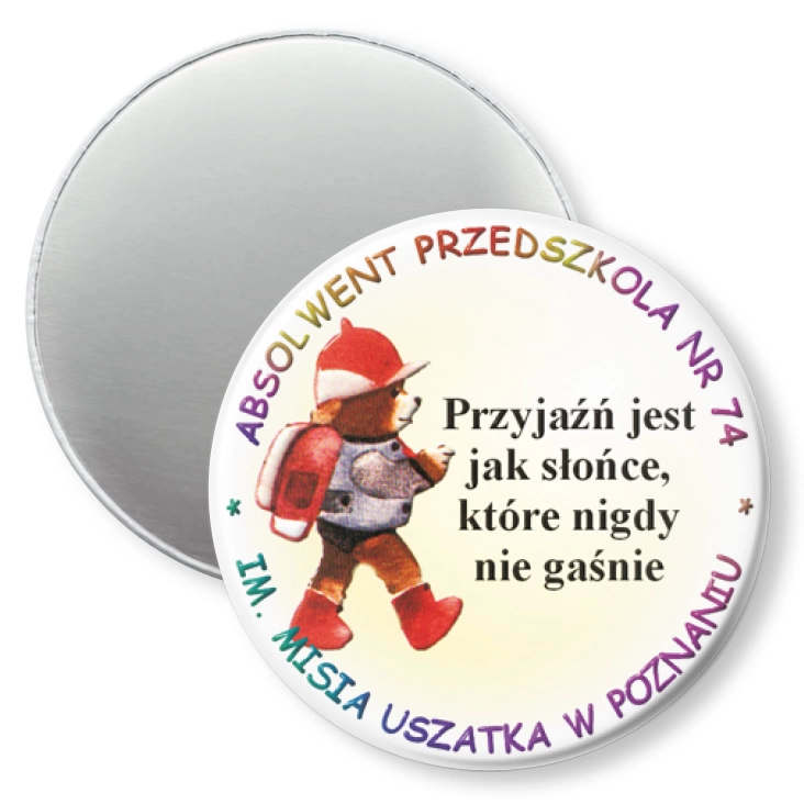przypinka magnes Absolwent przedszkola nr 74