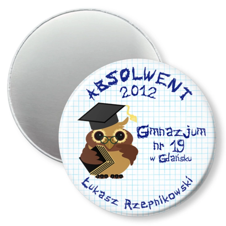 przypinka magnes Gimnazjum nr 19 w Gdańsku