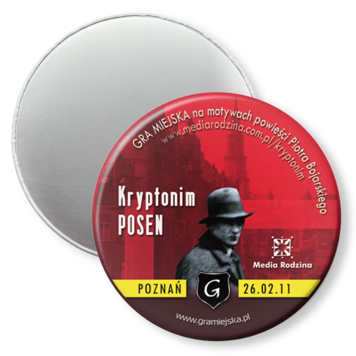 przypinka magnes Gra Miejska - Kryptonim Posen