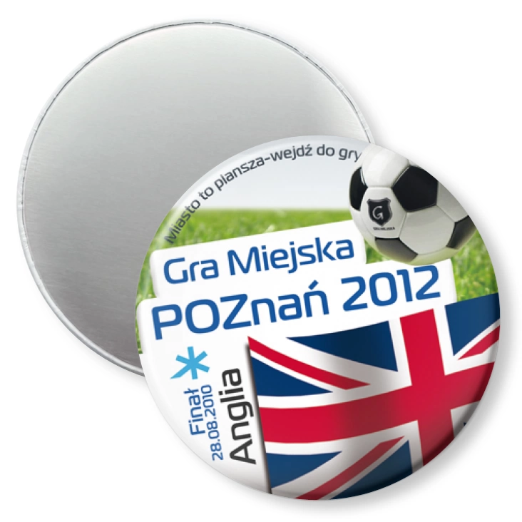 przypinka magnes Gra Miejska - Poznań 2012 - Anglia