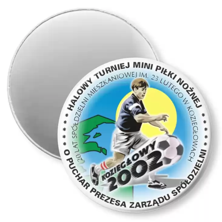 przypinka magnes Halowy turniej mini piłki nożnej - Koziegłowy 2002