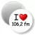 Przypinka magnes I love 106,2 fm