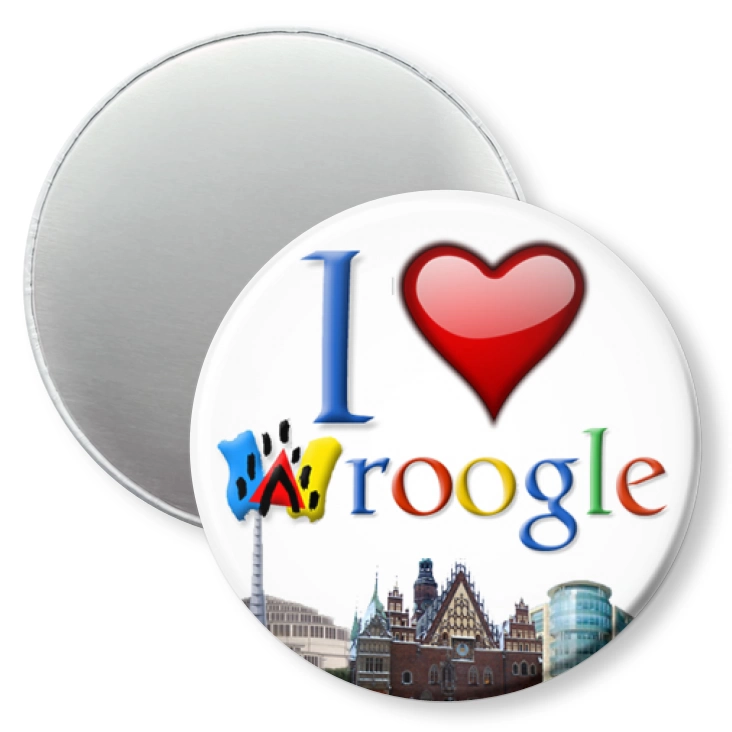 przypinka magnes I love Wroogle