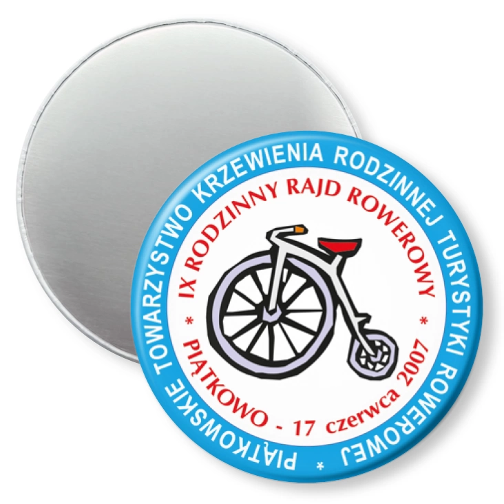 przypinka magnes IX Rajd Rodzinny Rowerowy - Poznań Piątkowo 2007