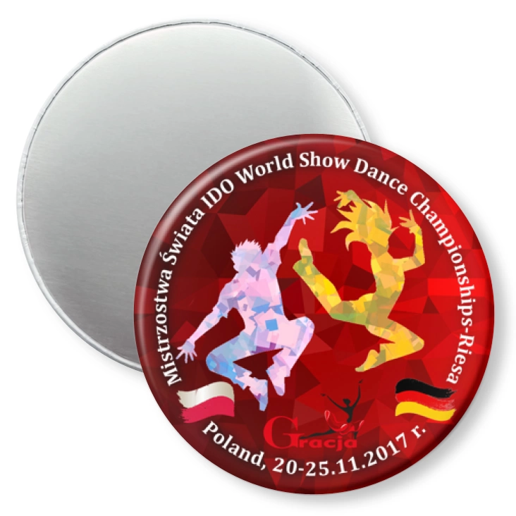 przypinka magnes Mistrzostwa Świata IDO World Show Dance