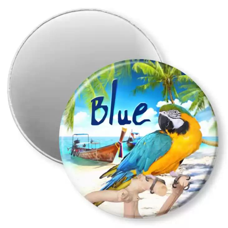 przypinka magnes Papugarnia Carmen - Blue