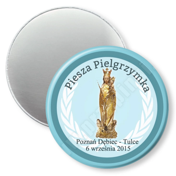 przypinka magnes Piesza pielgrzymka Poznań - Tulce 2015