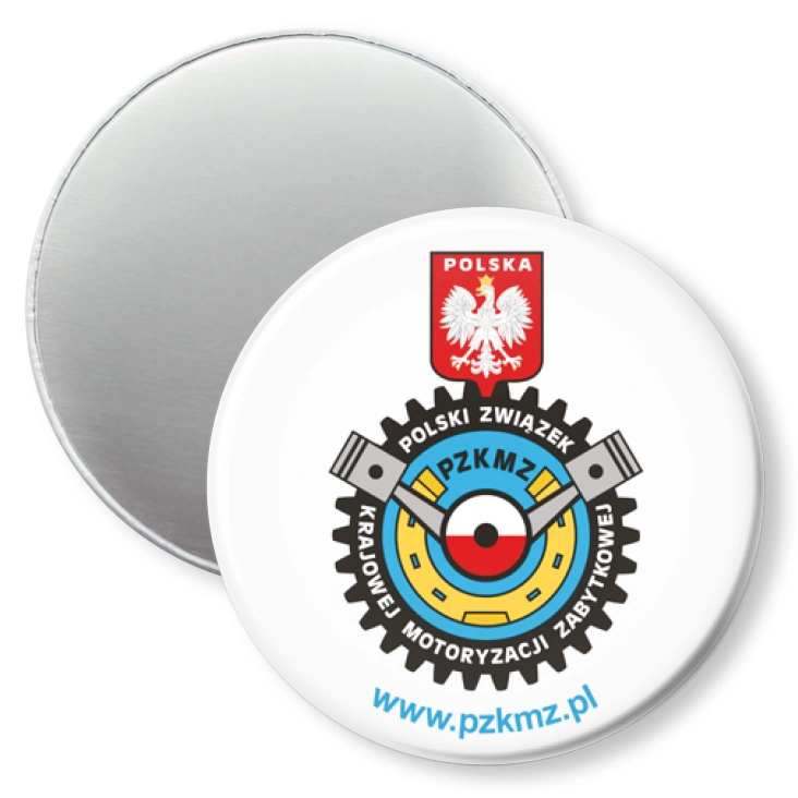 przypinka magnes Polski Związek Krajowej Motoryzacji Zabytkowej