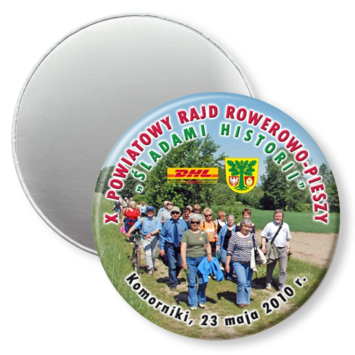 przypinka magnes Śladami historii - Komorniki 2010