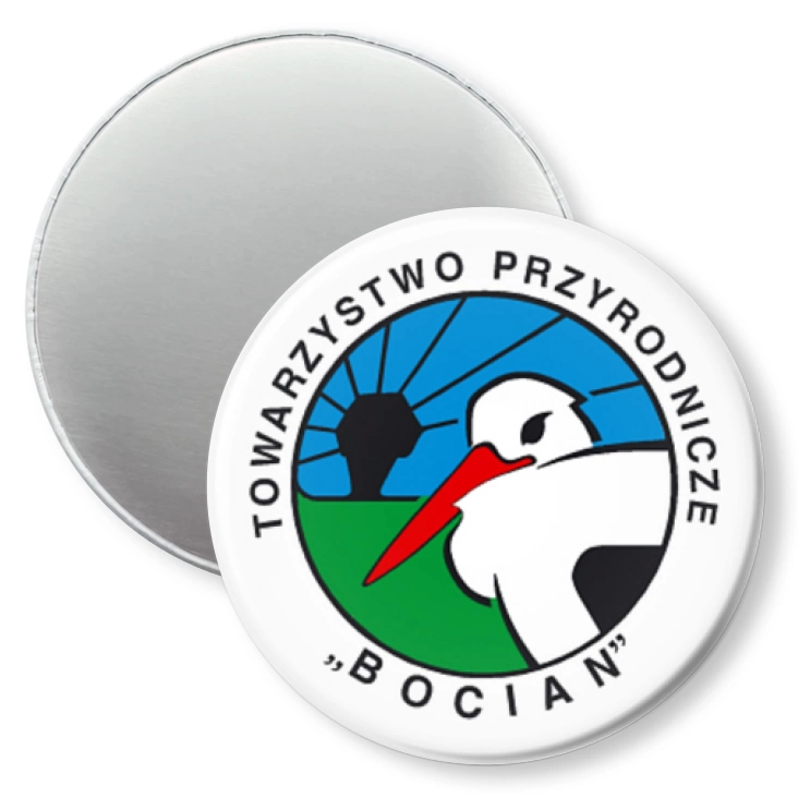 przypinka magnes Towarzystwo Przyrodnicze Bocian