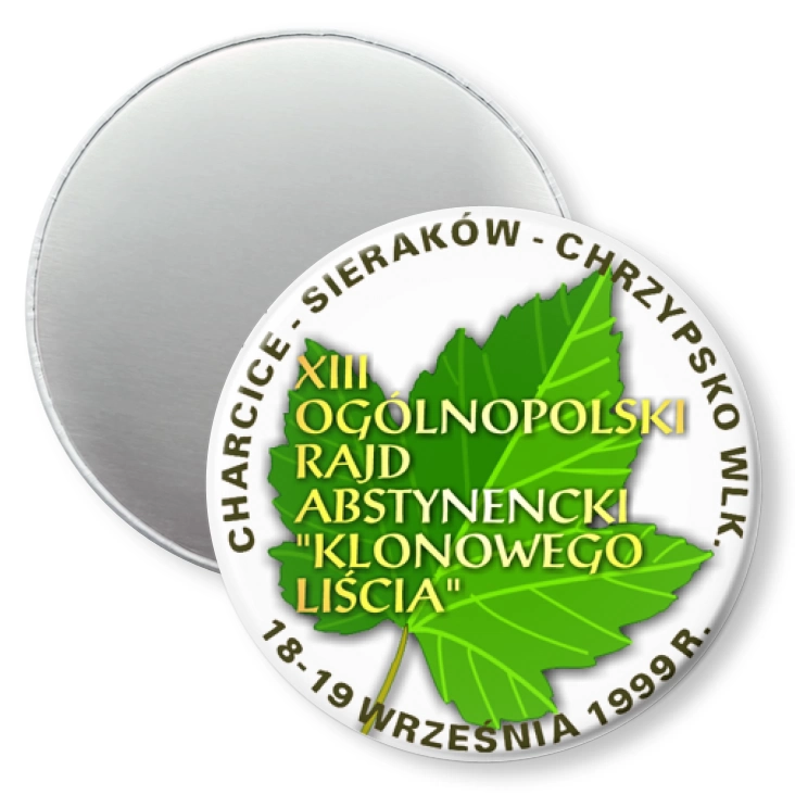 przypinka magnes XII Ogólnopolski Rajd Abstynencki Klonowego Liścia