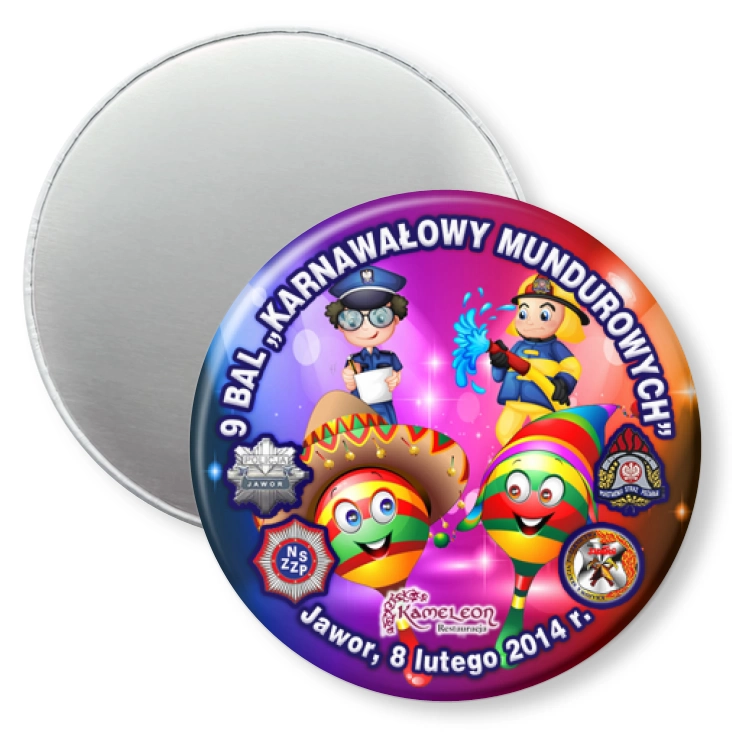przypinka magnes 9 Bal Karnawałowy mundurowych