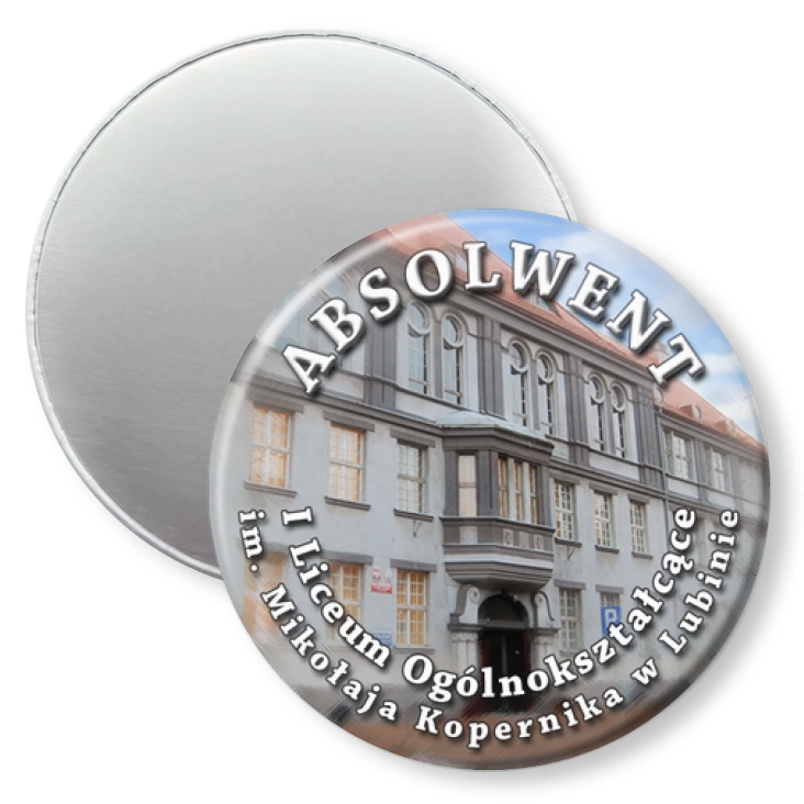 przypinka magnes Absolwenci LO1 Lubin