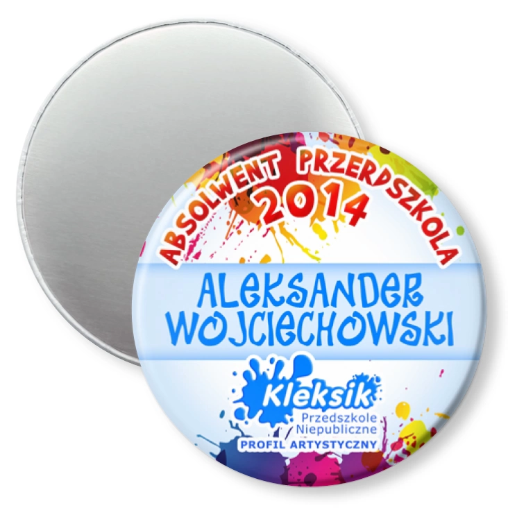 przypinka magnes Absolwent 2014 Przedszkola Kleksik