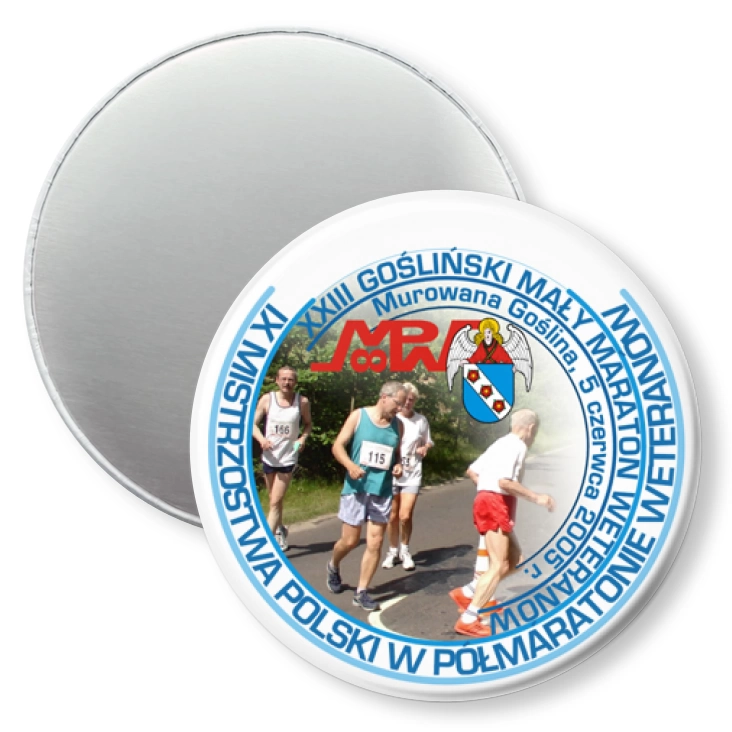 przypinka magnes IX Mistrzostwa Polski w Półmaratonie Weteranów