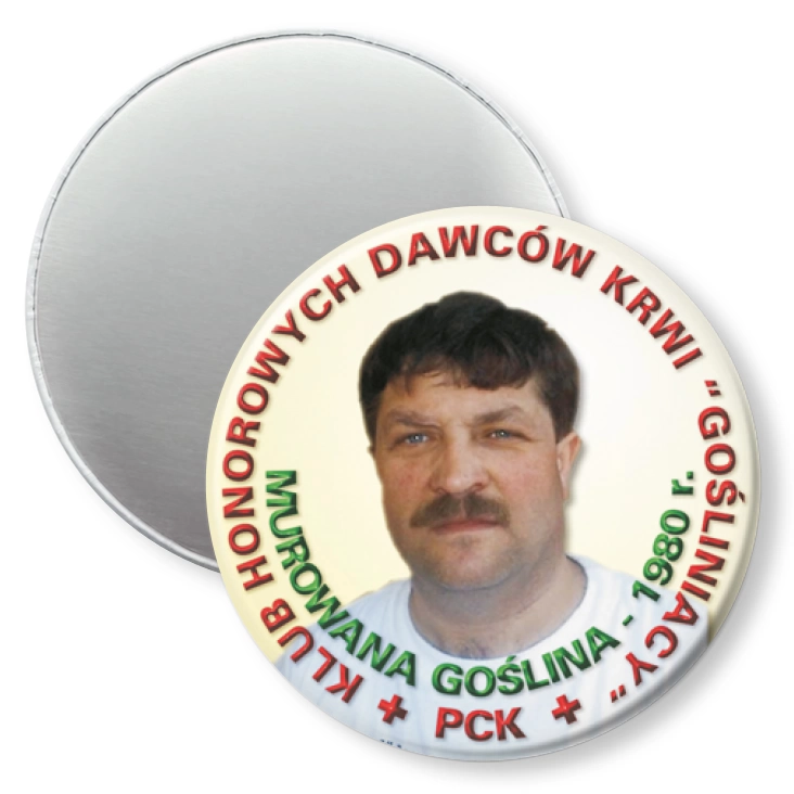 przypinka magnes Klub Honorowych Dawców Krwi Gośliniacy