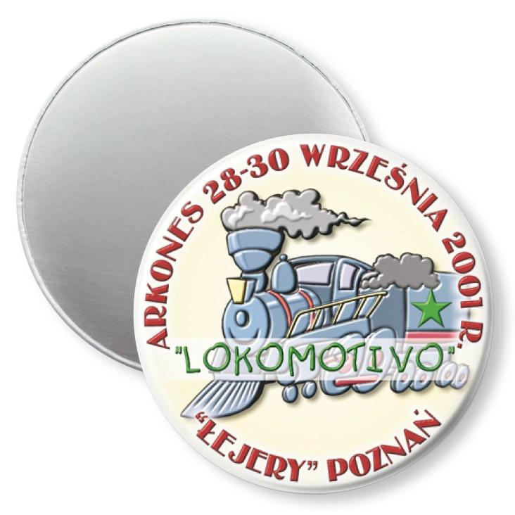 przypinka magnes LOKOMOTIVO Łejery Poznań 2001